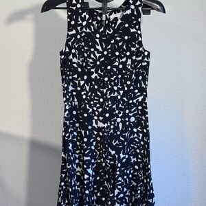 Diane von Furstenberg Black & White Floral Print Dress